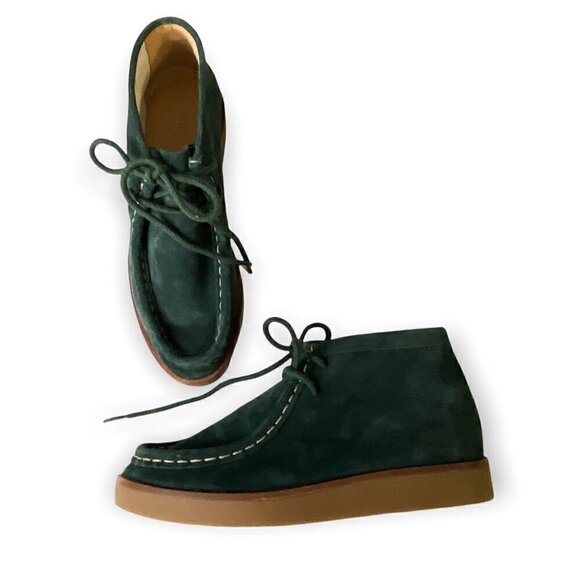 The GREAT. Trooper Chukka  Boots in evergreen suede Size 6.5, New in box - Picture 14 of 16